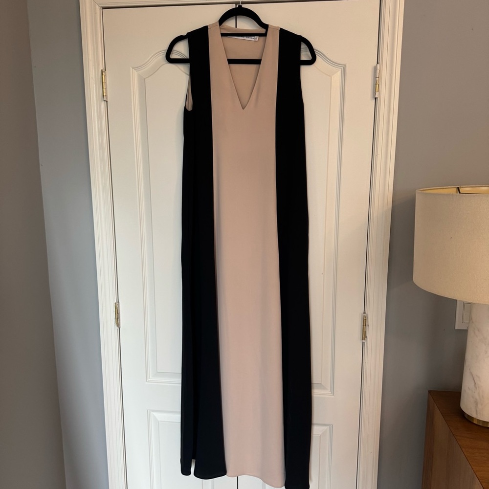 & Other Stories Beige and Black Maxi Dress